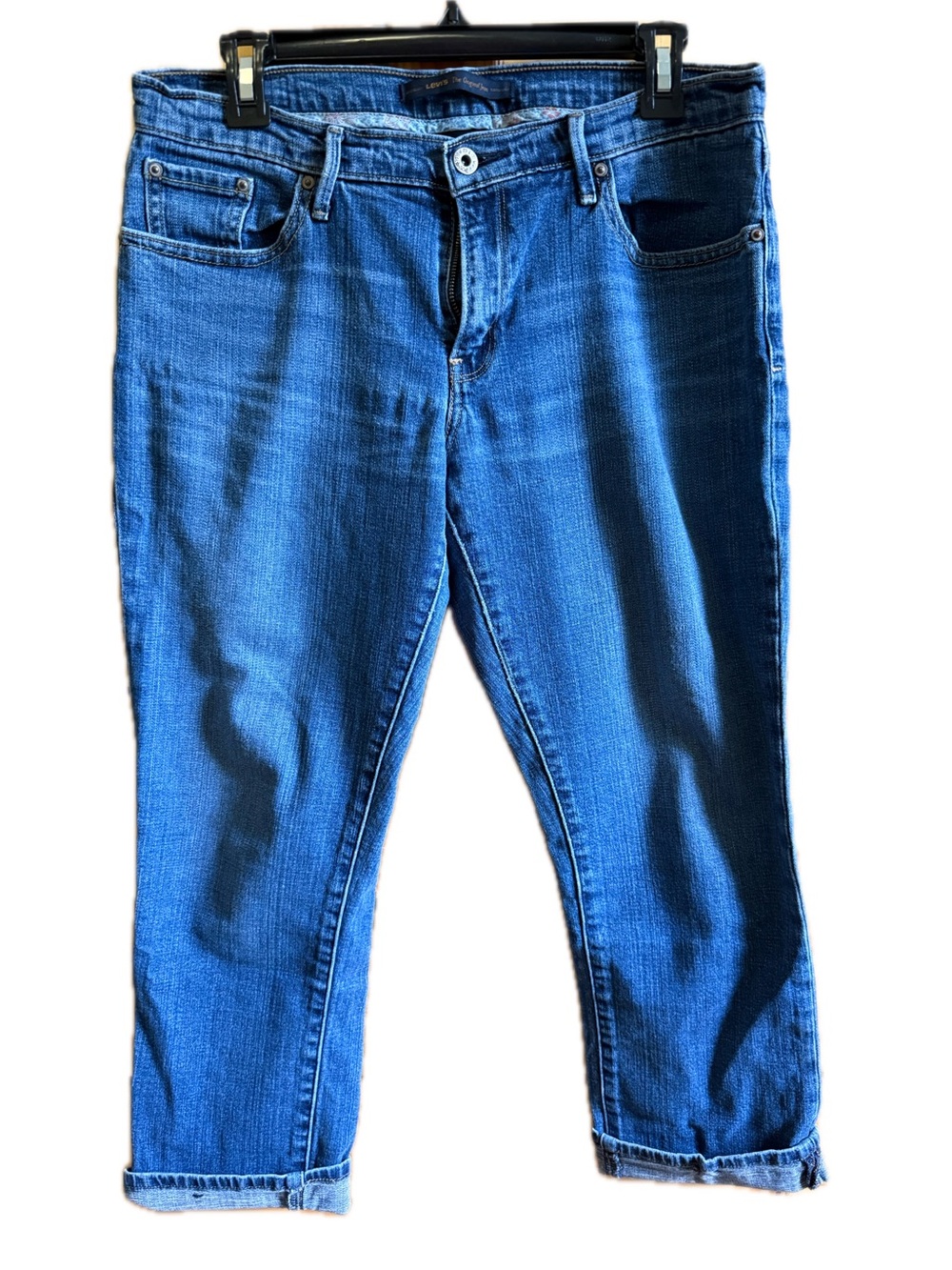 Levi's Boyfriend Denim Jeans Cuffed Capri 8 petite